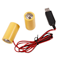 Miniatyrbild 9 av 9: 3V LR14 C Batterielliminator Strömförsörjningskabel Ersätter 2x 1.5V C Batteri för LED
