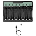 Miniatyrbild 10 av 11: Snabbladdare Avancerad 8-slots Batteriladdare Passar för AAA AA Batterier
