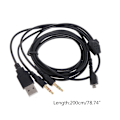 Miniatyrbild 4 av 11: Ersättningskabel USB 3,5 mm mikrofon ljudkabel hörlurar kabel PVC mjuk hållbar tråd för SteelSeries Arctis 3 5 7 Pro hörlurar