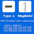 Miniatyrbild 3 av 7: Högkvalitativ Datorkabel USB C Typ-C till -Magsafe Laddningsadapter 85W PD Datorkabel Adaptrar