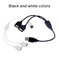 Miniatyrbild 5 av 11: Flexibel USB Y-splitterkabel USB-laddningskabel Ej för dataöverföring White