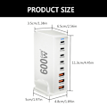 Miniatyrbild 3 av 10: 600W GaNs Laddare Bärbara Datorer USB C USB A Snabbladdning PD Laddning för Telefonladdare Black EU Plug
