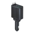 Dubbel Typ C Infällbar Kabel Billaddare 90W Snabbladdningsadaptrar USB PD Kompatibel för Telefoner Surfplattor Bärbara Datorer