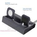 Miniatyrbild 4 av 10: Metallladdningsstativ 3-i-1-laddare för  1/2 för Apple Watch Series 1/2/3/4 Nätadapter 1 st Gray