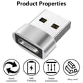 Miniatyrbilde 5 av 11: Mann til kvinne-kontakter Konverteringsadapter Støtter lading USB til Type C Gold