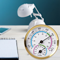 Miniatyrbild 2 av 10: Kvalitets Termometer Trådlös Inomhus Utomhus Väder Rund Hygrometer Guld