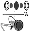 Miniatyrbillede 6 af 9: Mikrofon Pop Filter Fleksibel Vindskærm Lydfilter Skjold til Broadcasting