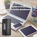 Miniatyrbild 2 av 10: 600W GaNs Laddare Bärbara Datorer USB C USB A Snabbladdning PD Laddning för Telefonladdare Black EU Plug