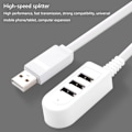 Miniatyrbild 6 av 11: 3-port USB Hub Splitter Extender USB Adapter Höghastighets Splitter Notebook En-till-Tre Extender Hub för Stationär Dator Laptop 1.2m