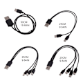 Miniatyrbild 3 av 11: USB Multi Laddningskabel 1/2/3/4 i 1 Multipla Telefonladdare Sladd USB C Multi Kabel med Typ C Port för Telefoner Surfplattor null - One for two