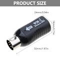 Miniatyrbild 2 av 11: 5-PIN Trådlös MIDI-adapter med låg latens MIDI Gitarrsystem Mottagare Sändare Black