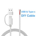 Miniatyrbilde 7 av 8: USB C Pigtail 2-lederkabel USB Type C Hann til 2-pinners ledning DIY Pigtail-kabel 5V 2A Type c USB 2m