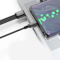 Miniatyrbild 6 av 10: Multi Laddningskabel Flätad Universell 3 i 1 Multipla USB-kablar Laddningssladd med Typ-C Micro USB Portkontakt Red 120cm