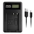 Miniatyrbild 1 av 10: Kompakt ABS-kamerabatteriladdare med LCD-display för NB7L, G11/G12/SX30 IS-kamera - mångsidigt laddningsalternativ med USB-laddare