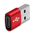 Miniatyrbilde 8 av 11: Aluminium TYPE C til USB OTG-konvertere Strøm og Data USB til USB C-adapter Red
