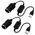Miniatyrbillede 1 af 9: 2xUSB Han til Biludtag Hun Socket Konverter Kabel 5V til 12V Boost Ledning