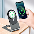 Miniatyrbild 4 av 11: Fällbar skrivbordsstativ i aluminiumlegering för mobiltelefoner, passar till Apple 12 Silver