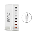 Miniatyrbild 10 av 10: 600W GaNs Laddare Bärbara Datorer USB C USB A Snabbladdning PD Laddning för Telefonladdare Black EU Plug