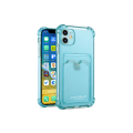 Miniatyrbild 1 av 2: Turkos Transparent mobilskal med korthållare till Iphone 13MINI turkos