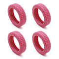 Pikkukuva 1 / 5: Matkalaukkujen pyöränsuojukset Silikoniset äänettömät suojukset useimpien 8 pyörivän pyörän matkalaukkuihin pink 4pcs