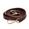 Justerbar Lång Läder Crossbody Axelremsersättning Handväska Bälte Deep Coffee  Gold Button