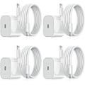 Miniatyrbilde 1 av 3: iPhone Lader - Hurtiglader - Adapter + Kabel 20W USB-C Hvit 4Pcs