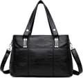 Håndtasker til damer Top Handle Læder Skuldertaske Crossbody Tasker Dame Tote Messenger Designer Tasker (Sort)