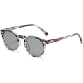 Miniatyrbillede 1 af 3: Retro Runde Polariserede Solbriller Herre Dame, Vintage Polariserede Solbriller Klassiske Trendy Shades Unisex UV Beskyttelse Gray stripes Grey