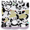 Miniatyrbilde 1 av 5: Stryke-på-merker, 20 stk. merker for klær, blomster, applikasjonsmerker 14 pandas