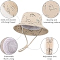 Miniatyrbild 3 av 4: Baby Solhatt Småbarn Solskyddshatt för Baby Pojkar Flickor Barn Sommar Bucket Hatt UPF 50+ Vikbar Strandhatt Khaki