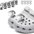 4 stk. forlygter til Croc sko, LED lommelygte charms tilbehør til voksne og børn, 3 tilstande lille lommelygte pandelampe tilbehør til vandreture, camping Silver