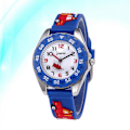 Miniatyrbild 4 av 5: 3D Tecknad Klocka Brandbil Barn Quartz Klocka Silikongummiband Armbandsur Student Tid Klocka Armbandsur för Pojkar Flickor Blå