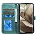 Pikkukuva 3 / 5: Motorola Edge 50 5G Lompakkokotelo Magneettikiinnityksellä Nahkainen Puhelinkotelo Hihnalla - Vihreä Multicolor Green