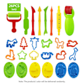 Miniatyrbild 3 av 5: 26 Stycken Play Dough Verktyg Playdough Tillbehör Set Olika Plastformar Rullar Skärare Pedagogisk Present till Barn, Slumpmässig Färg