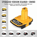 Pikkukuva 2 / 4: Dm18d Dca1820 Akkuadapteri USB:llä Dewalt 18V/20V ja Milwaukee M18 Litiumakulle, Muunnin Dewalt Nicad/Nim Dcb204 Dcb205 -akuille