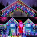 Gardinlys, 10,7M 360 LED Utendørs Julelys, 8 Moduser, IP44 Vanntette LED Julelys for Balkong