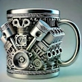 Miniatyrbild 5 av 5: Personlig Rostfri Mugg - V8 & V6 Motordesign, Tålig & Stilren, Perfekt för Bilentusiaster B