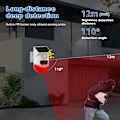 Miniatyrbild 3 av 5: Solcellsdriven Rörelsesensor Alarm 120DB Hög Siren LED Stroboskopljus Ljud Säkerhetslarm Utomhus Vattentät Rörelsedetektor