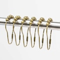 Miniatyrbillede 5 af 5: 12 stk. Badeværelse Bruseforhængsholdere Rustfri Anti-Drop Glatte Glidende Forhængsstangskroge Badeværelsestilbehør Red Bronze 12