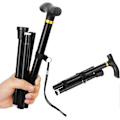 Miniatyrbillede 3 af 5: Foldbar Stok, Sammenklappelig Stok, Gåstok, Skridsikker Komfortabel js Black