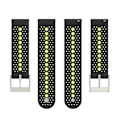 Miniatyrbillede 2 af 5: Farverig hul silikonerem til Suunto 9 Peak Black Lime Green