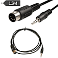 Miniatyrbillede 5 af 5: 5-polet DIN-han kabel 3,5 mm han til MIDI Din 5-polet MIDI han hun kabel