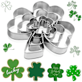 Miniatyrbilde 3 av 5: Kløver Kakeform Sett (4 stk) Shamrock Kakeform St. Patrick's Day Vårfest Dekorasjoner Irsk Shamrock Form Kakeformer for Baking (Stai