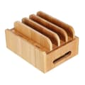 Mobiltelefon Platt Fäste Bambu Trä Multi-Enhet Laddstation Organizer Kontorsfäste