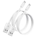 [2-pakning] 2m Apple MFi-sertifisert iPhone-ladekabel, 2 meter for iPhone 14/13/12/11/11 Pro/11 Pro Max/X/XS Max/8/7/6/5/iPad