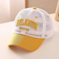 Pustende baseballcaps med bokstaver for gutter og jenter, avslappet sommerstil, justerbar for alder 2-8 år Yellow One Size