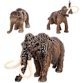 Miniatyrbilde 4 av 5: 3 stk. Miniforce Leker Skogsdyr Figurer Dyrefigurer Sett Bursdagsfest Gave Mammut Statue Dyr Læringsleke