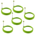 6 st Silikon Äggringar, Non-Stick Äggringar, Äggkokningsringar, Stekt Äggform Eller Pannkaksringar Nonstick Form Ring Rund -Yx Green
