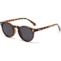 Miniatyrbillede 1 af 3: Retro Runde Polariserede Solbriller Herre Dame, Vintage Polariserede Solbriller Klassiske Trendy Shades Unisex UV Beskyttelse Leopard grey