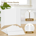 Miniatyrbilde 4 av 5: 4 stk. Tri-Fold Plakatkartong Små Hvite Presentasjonskartonger Bølgepapp Displaykartong Business Display Trifold Panel Jikaix